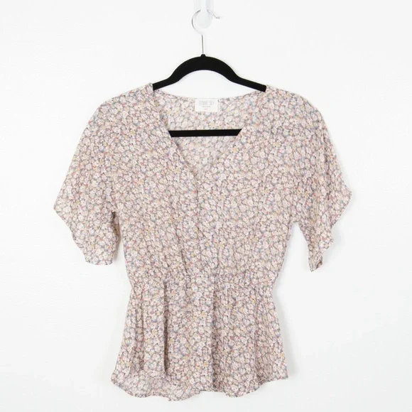 NWOT Sienna Sky Floral Print Half Button Down Blouse - Picture 2 of 9